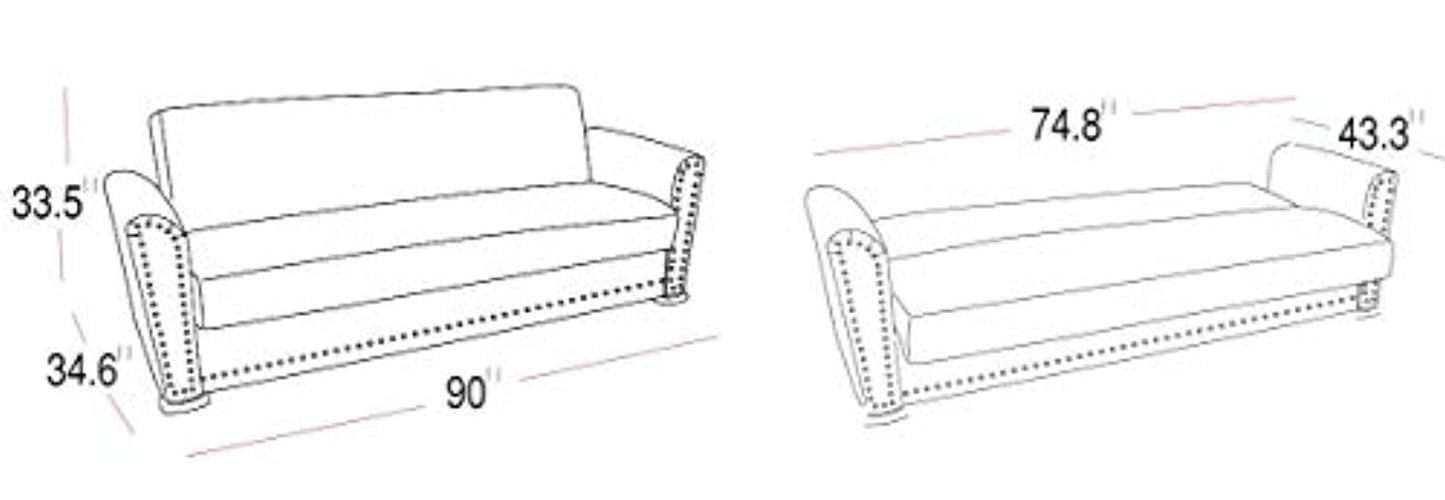 Living Room Sofa Sleeper Redeye Brown ALFA Collection - Worldwide Prime