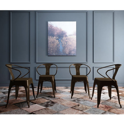 4 Pieces Brown Metal Dining Chair - Worldwide Prime