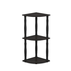 5 Tier Corner Shelf, Dark Brown Grain/Black - Worldwide Prime