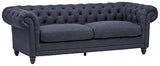 Bradbury Chesterfield Tufted Sofa, 93"W, Navy - Worldwide Prime