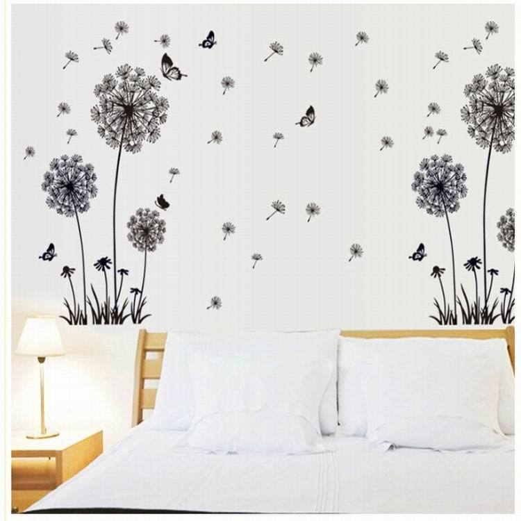 "Butterfly Flying In Dandelion Wall Stickers - Worldwide Prime