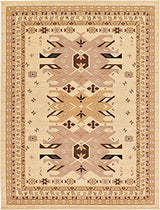 Classic Traditional Geometric Persian Design Area rugs Terracotta 6' x 8' 11 Qashqai Heriz rug - Worldwide Prime