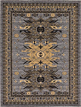 Classic Traditional Geometric Persian Design Area rugs Terracotta 6' x 8' 11 Qashqai Heriz rug - Worldwide Prime