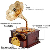 Classical Trumpet Horn Turntable Gramophone Art Disc Music Box & Make up Case - Worldwide Prime