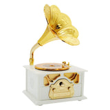 Classical Trumpet Horn Turntable Gramophone Art Disc Music Box & Make up Case - Worldwide Prime