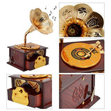 Classical Trumpet Horn Turntable Gramophone Art Disc Music Box & Make up Case - Worldwide Prime