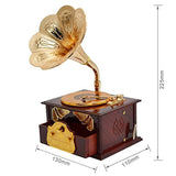 Classical Trumpet Horn Turntable Gramophone Art Disc Music Box & Make up Case - Worldwide Prime