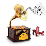 Classical Trumpet Horn Turntable Gramophone Art Disc Music Box & Make up Case - Worldwide Prime