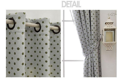 Dot green sheer linen curtains - Worldwide Prime