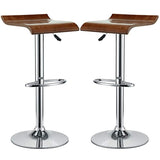 Modway Bentwood Retro Modern Piston Bar Stools in Oak - Set of 2 - Worldwide Prime