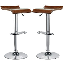 Modway Bentwood Retro Modern Piston Bar Stools in Oak - Set of 2 - Worldwide Prime