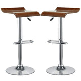 Modway Bentwood Retro Modern Piston Bar Stools in Oak - Set of 2 - Worldwide Prime