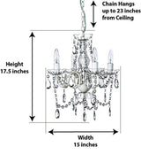 The Original Gypsy Color 4 Light Small Crystal Chandelier for H 17.5" x W 15" - Worldwide Prime