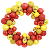 Todaies Christmas 55 Balls Wreath Door Wall Ornament Garland Decoration - Worldwide Prime