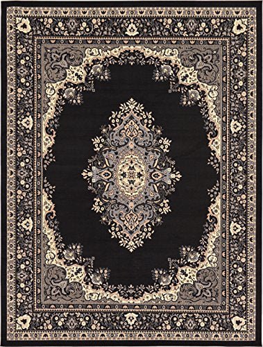 Traditional Burgundy 8' Feet Round Mashad Collection Area rug Perfect for any floor & Carpet - Worldwide Prime