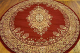 Traditional Burgundy 8' Feet Round Mashad Collection Area rug Perfect for any floor & Carpet - Worldwide Prime