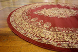 Traditional Burgundy 8' Feet Round Mashad Collection Area rug Perfect for any floor & Carpet - Worldwide Prime