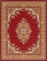 Traditional Burgundy 8' Feet Round Mashad Collection Area rug Perfect for any floor & Carpet - Worldwide Prime