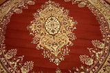 Traditional Burgundy 8' Feet Round Mashad Collection Area rug Perfect for any floor & Carpet - Worldwide Prime