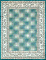 Traditional Caen Collection Rugs Teal 8' -Feet-Round Area rug - Worldwide Prime