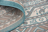 Traditional Caen Collection Rugs Teal 8' -Feet-Round Area rug - Worldwide Prime