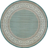 Traditional Caen Collection Rugs Teal 8' -Feet-Round Area rug - Worldwide Prime