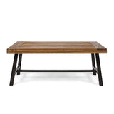 Vern Indoor Rustic Acacia Wood Coffee Table | Sandblast Finish - Worldwide Prime