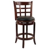 Augusta Counter Height Swivel Stool, 24-Inch, Cappuccino