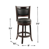 Augusta Counter Height Swivel Stool, 24-Inch, Cappuccino