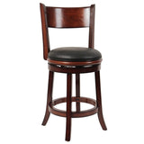 Augusta Counter Height Swivel Stool, 24-Inch, Cappuccino